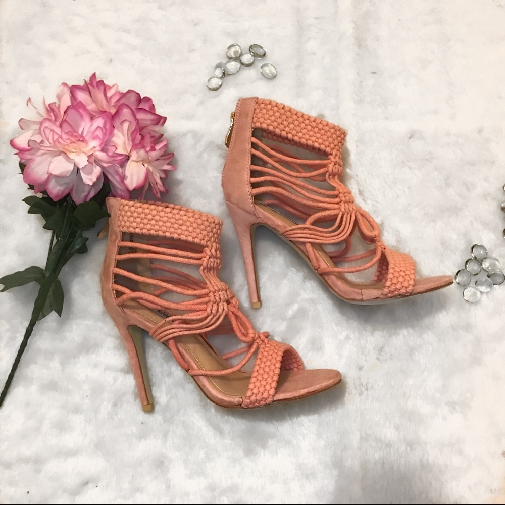 Pink heels ankle strap heels